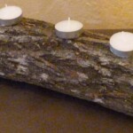 Une bûche à bougies decoration table automne buche bougie